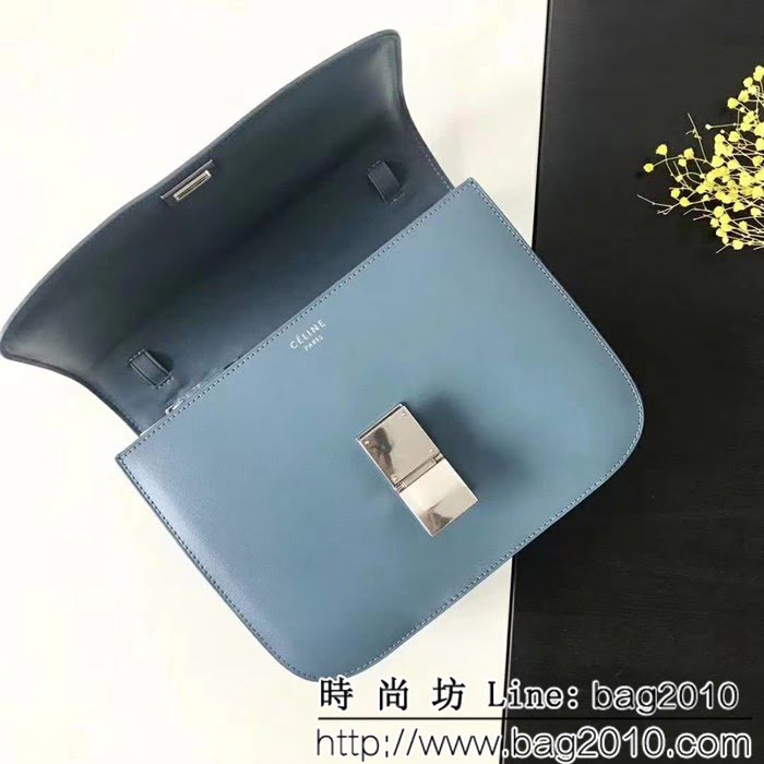 CELINE賽琳原單 高版本box 大號霧霾藍豆腐包 SL1582